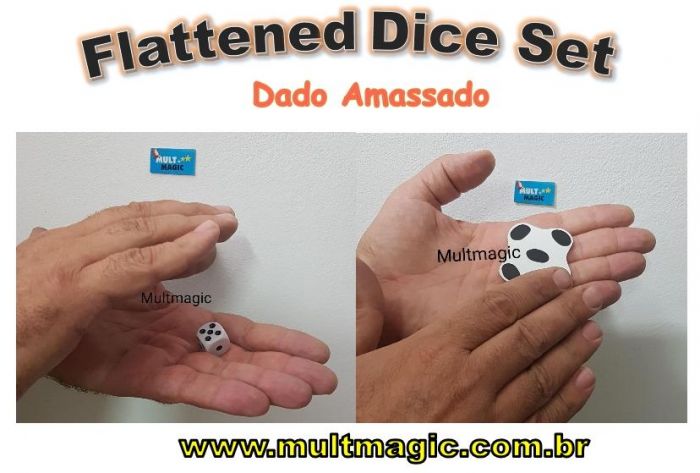 DADO AMASSADO Flattened set dice Splash dice | Mágica - Close-up